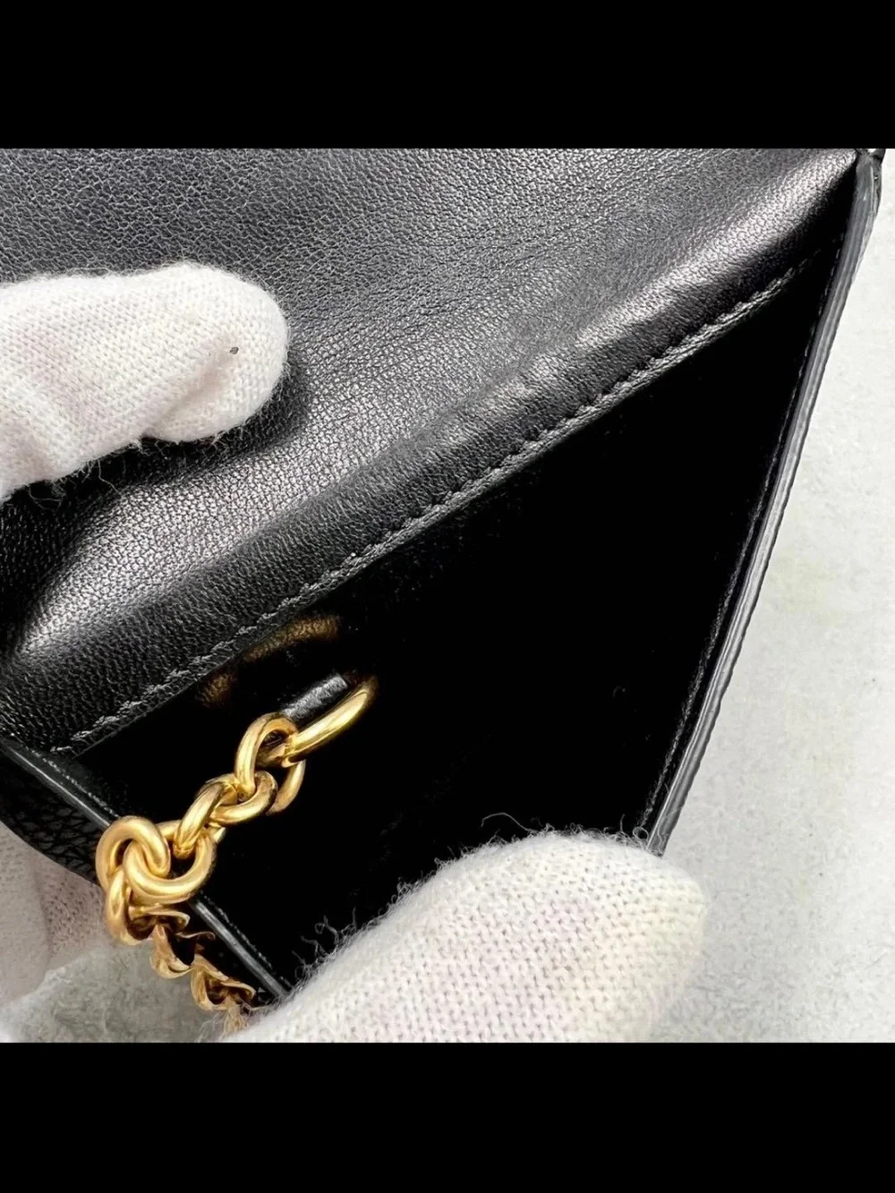 Mulberry Black Pebbled Leather Card Holder with Gold Key Ring